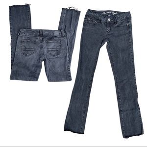 American Eagle Stretch Straight Black Jean Pants